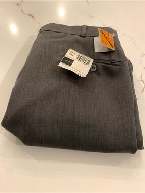 Slates Gray Dress Pants Mens 34W x 32L Stain Defender Original Fit NEW with tags